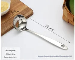 Factory Price Kitchen utensils long handle cooking serving perforated 6.5cm spoons 304 stainless steel soup ladle