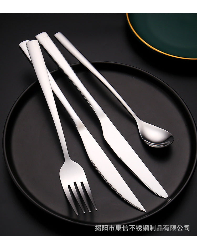 European style mirror polished stainless steel tableware set