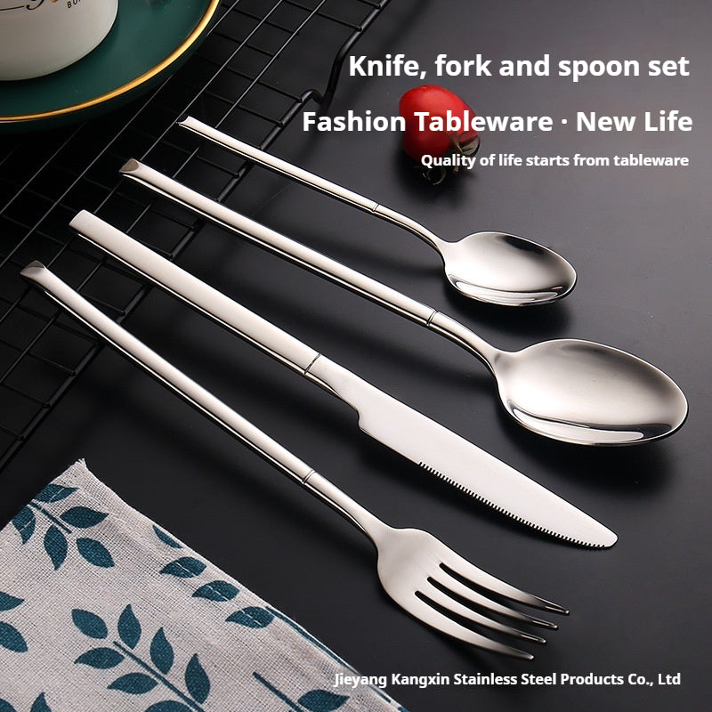 304 Utensis Mirror Polish Piece Flatware 4pcs Knife Fork and Spoon Gold Plated Silver Stainless Steel Low MOQ Elegant Camping