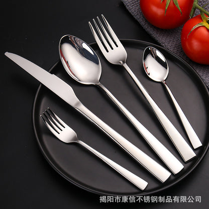 Classic Stainless Steel Silverware Set Restaurant Cutlery Tableware Spoon Fork Flatware