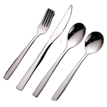 European style mirror polished stainless steel tableware set