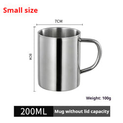 Factory Direct Sales 304 Stainless Steel Water Beer Cup Cold Drink Restaurant Bar Silver Mug Custom Logo