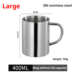 Factory Direct Sales 304 Stainless Steel Water Beer Cup Cold Drink Restaurant Bar Silver Mug Custom Logo