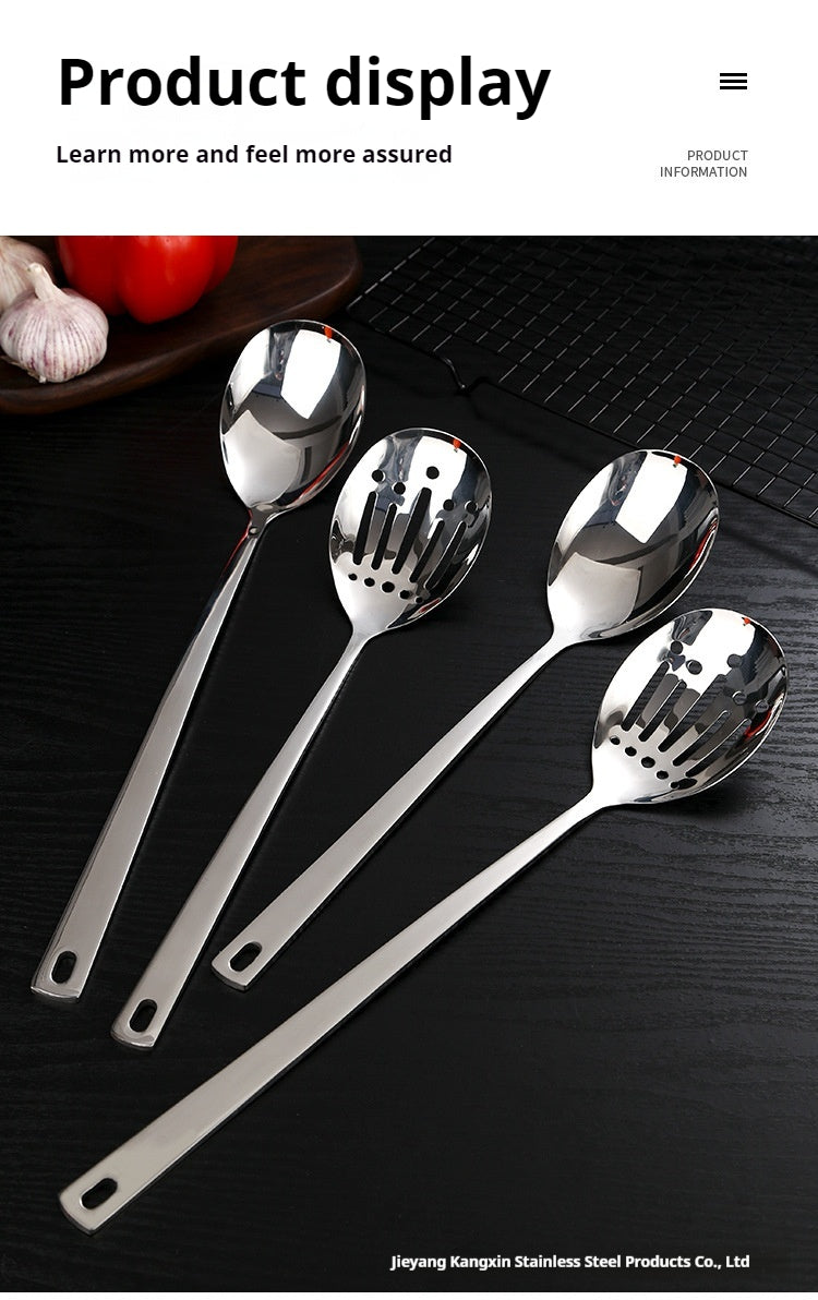 Wholesale factory direct sale Mirror Polish Cookware Stainless Steel Serving Spoon and Slotted Spoon