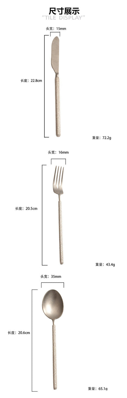 mirror polished high quality 304 stainless steel thick square handle flatware set