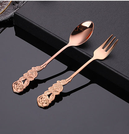 Wholesale Cutlery gift Set Gold Plated Metal Spoon Fork Set Stainless Steel Flatware Sets for Restaurant Hotel