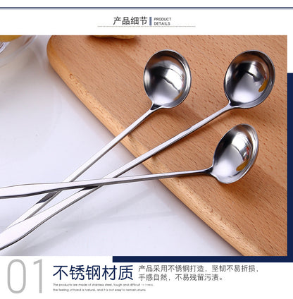 Stainless steel long handle stirring spoon ice spoon for soft drink or honey