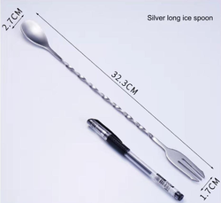 High Quality Stainless Steel Barware Tools Long Handle Twist-Cocktail Bar Spoon for Bartending Gift