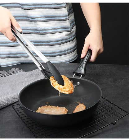 Stainless Steel Handle Silicon Steak Clip Food Tongs