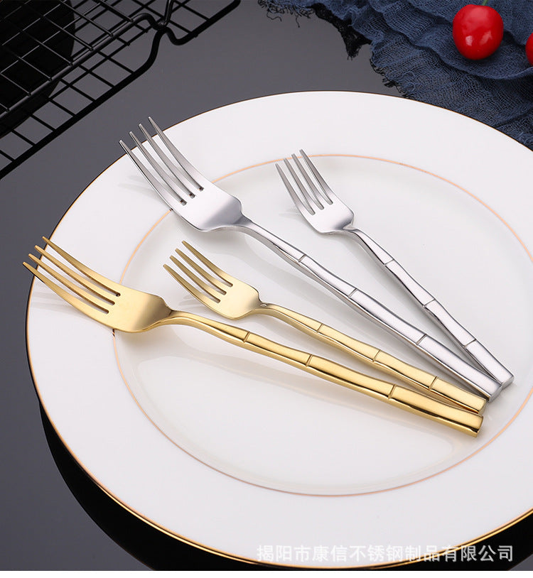 16/20 Piece Bamboo Shape Cutlery Set Stainless Steel Creative Fork Spoon Dinner Knife Flatware Silverware Table Utensils