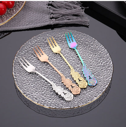 Simple Cutlery Spoon Fork Set Mirror Polishing Rose 304 Stainless Steel Cutlery Sets For Home Restaurant Coffee