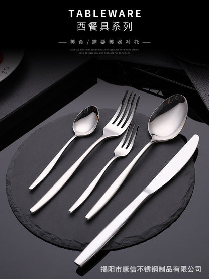 Middle East Wedding Silverware Metal Knife Spoon And Fork Silver Flatware Stainless Steel Restaurant Cutlery Set