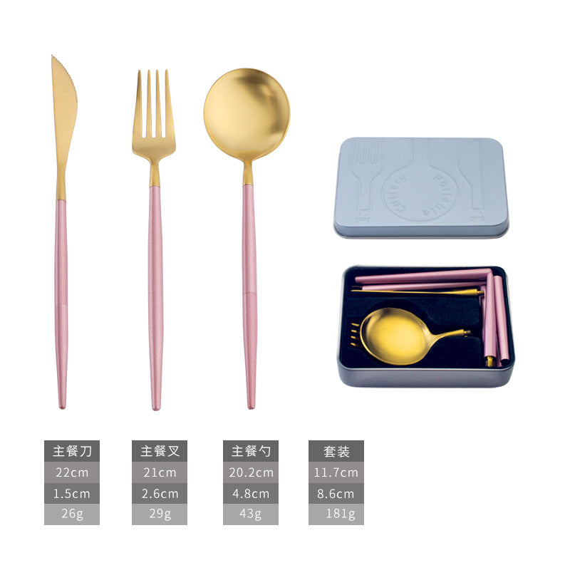 Modern style set luxury royal forks and spoons stainless steel silver 304 stainless steel