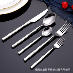 16/20 Piece Bamboo Shape Cutlery Set Stainless Steel Creative Fork Spoon Dinner Knife Flatware Silverware Table Utensils