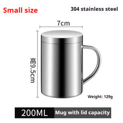 Factory Direct Sales 304 Stainless Steel Water Beer Cup Cold Drink Restaurant Bar Silver Mug Custom Logo