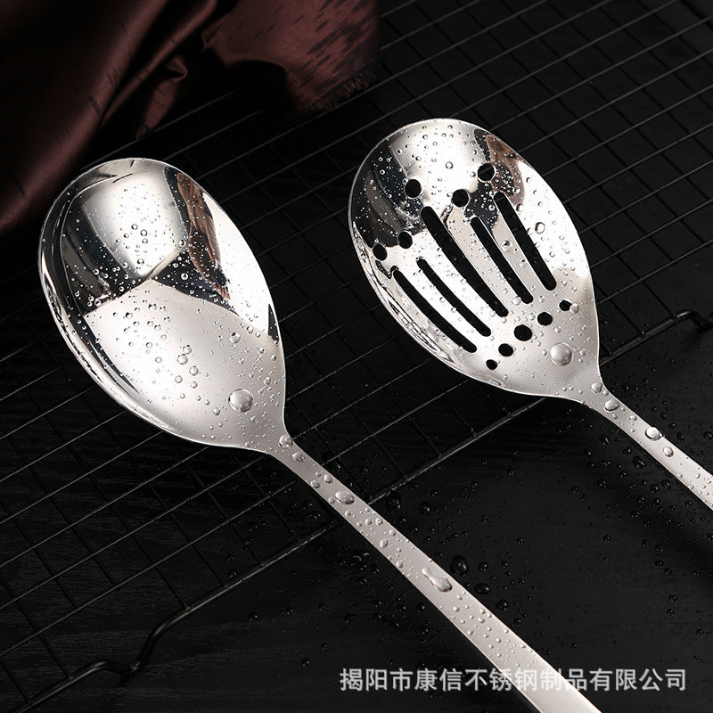 Wholesale factory direct sale Mirror Polish Cookware Stainless Steel Serving Spoon and Slotted Spoon