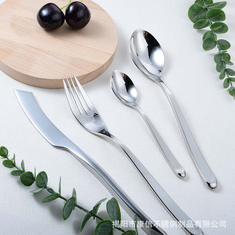 Hot Selling 304 Luxury Stainless Steel Cutlery Knife Fork Spoon Dessert Spoon Silverware Flatware Set