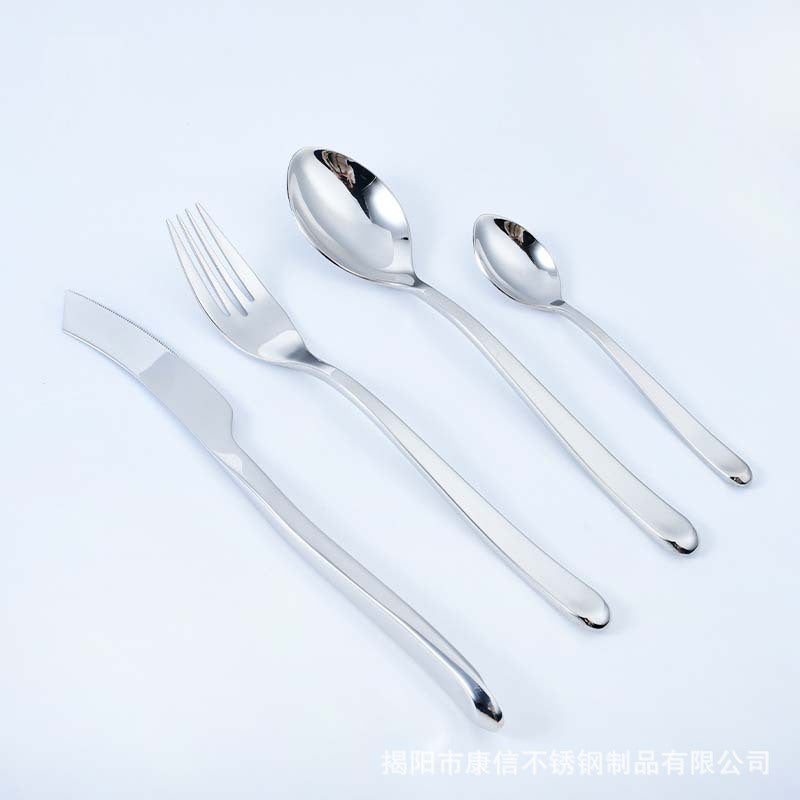 Hot Selling 304 Luxury Stainless Steel Cutlery Knife Fork Spoon Dessert Spoon Silverware Flatware Set