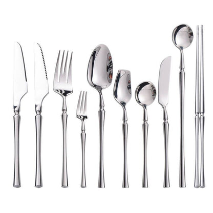 2024 New Products 304 SUS Wedding Spoons Fork Knife Mirror Luxury Flatware Set Silverware