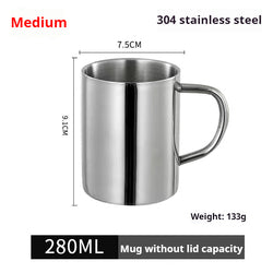 Factory Direct Sales 304 Stainless Steel Water Beer Cup Cold Drink Restaurant Bar Silver Mug Custom Logo