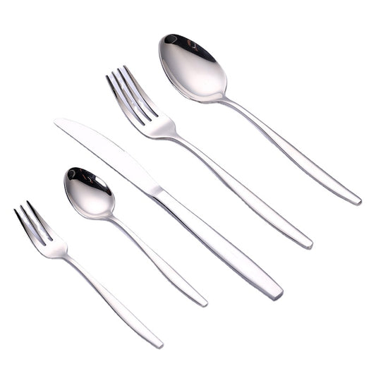 Middle East Wedding Silverware Metal Knife Spoon And Fork Silver Flatware Stainless Steel Restaurant Cutlery Set