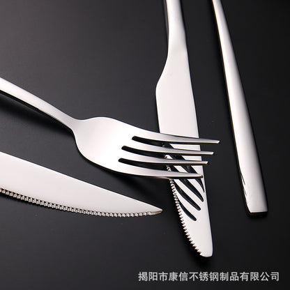 European style mirror polished stainless steel tableware set