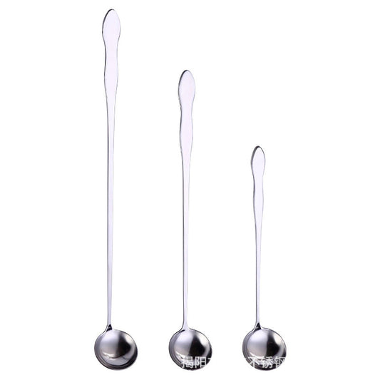 Stainless steel long handle stirring spoon ice spoon for soft drink or honey