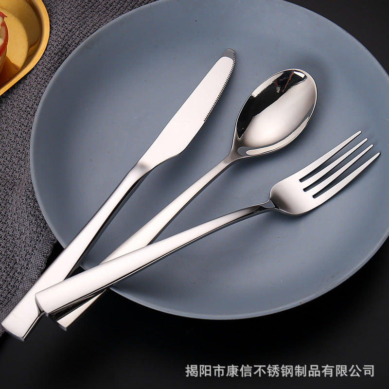 European style mirror polished stainless steel tableware set