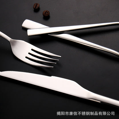 Classic Stainless Steel Silverware Set Restaurant Cutlery Tableware Spoon Fork Flatware