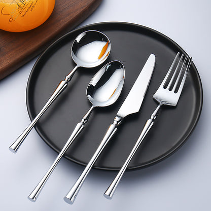 High Quality Stainless Steel Special Cone Shape Handle Kitchen Tableware Set Cutlery Sets For Restaurant