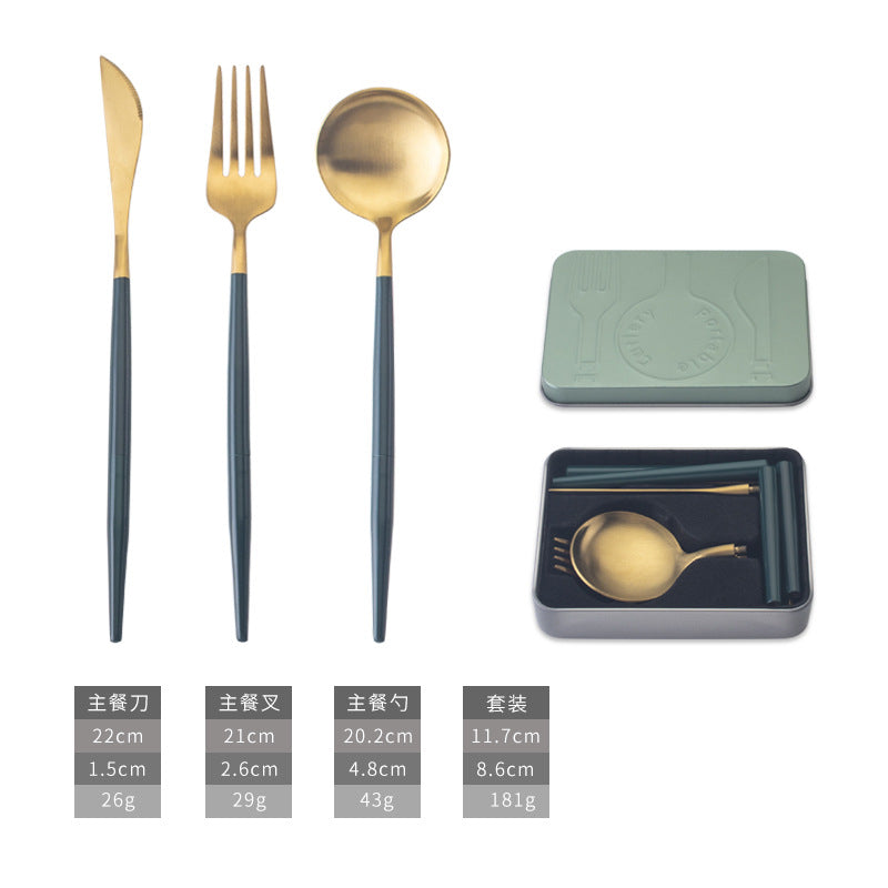 Modern style set luxury royal forks and spoons stainless steel silver 304 stainless steel