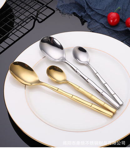 16/20 Piece Bamboo Shape Cutlery Set Stainless Steel Creative Fork Spoon Dinner Knife Flatware Silverware Table Utensils