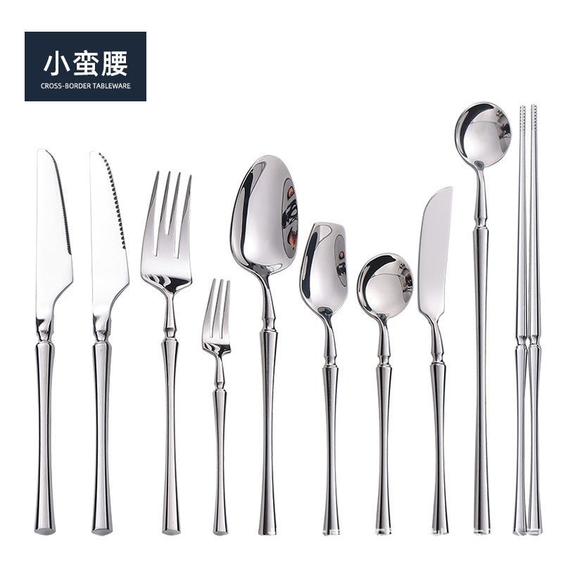 2024 New Products 304 SUS Wedding Spoons Fork Knife Mirror Luxury Flatware Set Silverware