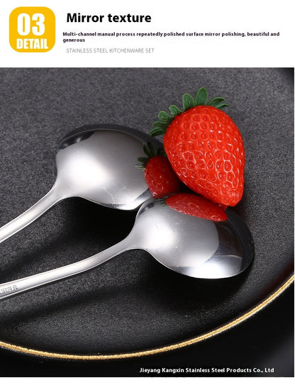 Mirror Polishing Flatware Stainless Steel Spoon Hotel Cutlery Wedding Restaurant Talheres Tableware