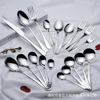 Factory Wholesale Selling Restaurant Cutlery Set 304 Stainless Steel Knife Fork Spoon Flatware Set