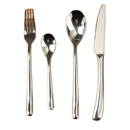 Factory Price Moonlight Metal 4pcs Cutlery Set Stainless Steel Wedding Flatware Set 201