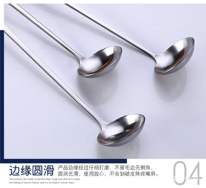 Stainless steel long handle stirring spoon ice spoon for soft drink or honey