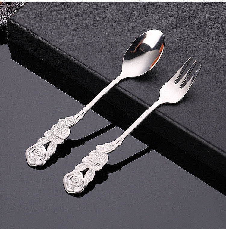 Simple Cutlery Spoon Fork Set Mirror Polishing Rose 304 Stainless Steel Cutlery Sets For Home Restaurant Coffee