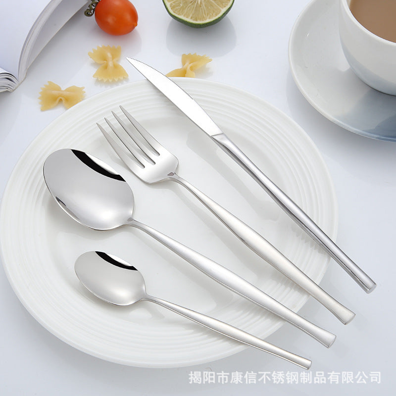 Factory direct sales 304 high-quality stainless steel knife, fork and spoon dinnerware set flatware  set