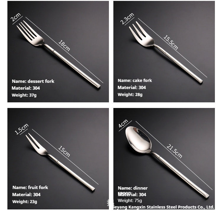 304 Utensis Mirror Polish Piece Flatware 4pcs Knife Fork and Spoon Gold Plated Silver Stainless Steel Low MOQ Elegant Camping