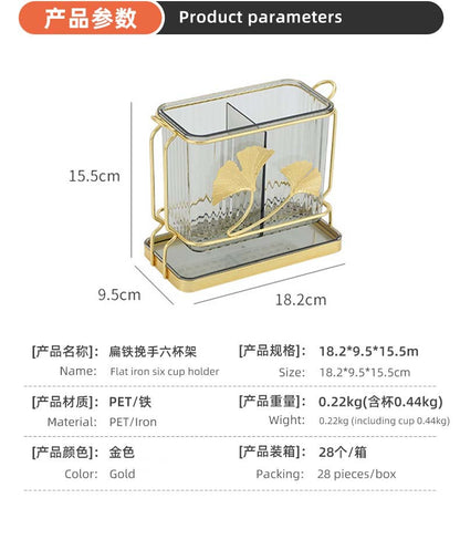 Advanced creative Ginkgo leaf pattern Cutlery rectangular chopstick holder with drain tray for kitchen  Storage Rack