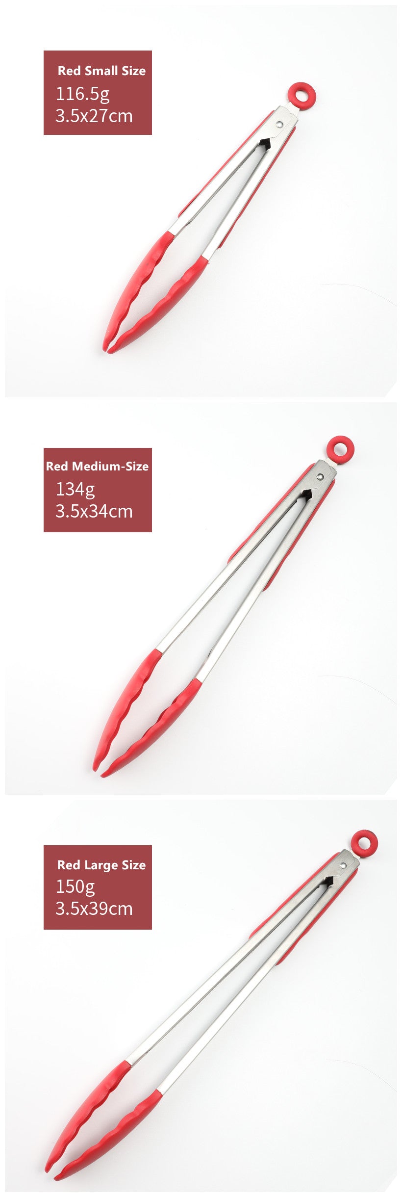 Stainless Steel Handle Silicon Steak Clip Food Tongs