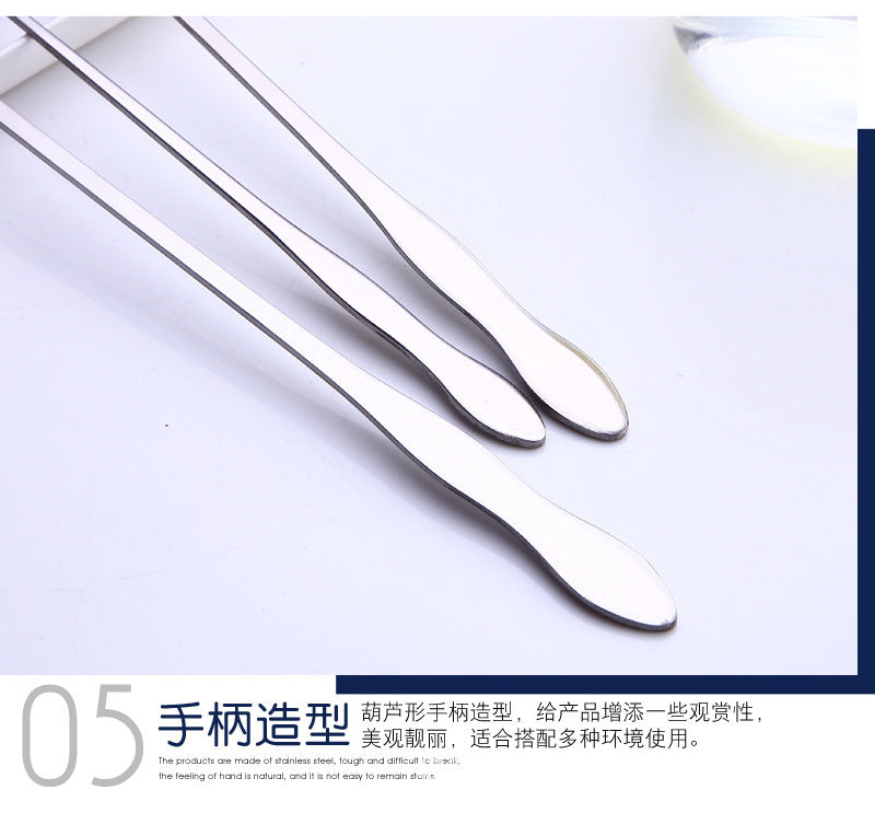 Stainless steel long handle stirring spoon ice spoon for soft drink or honey