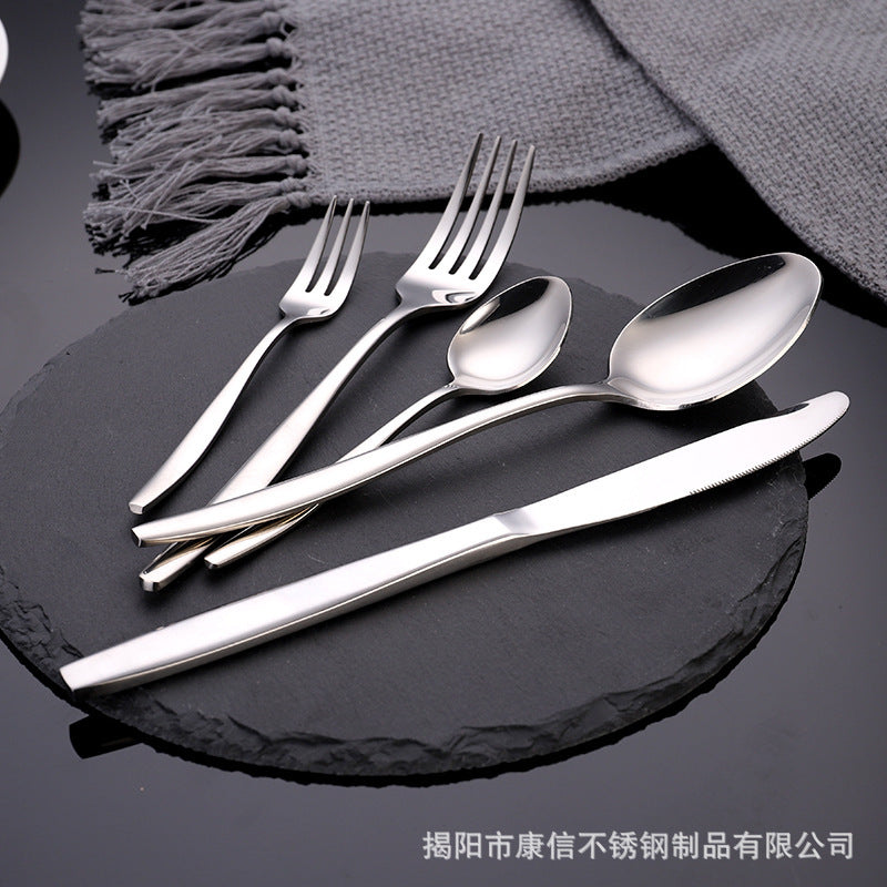 Middle East Wedding Silverware Metal Knife Spoon And Fork Silver Flatware Stainless Steel Restaurant Cutlery Set