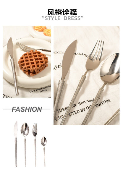 Hot-sale advanced 304 stainless steel mirror polished knife, fork and spoon tableware set flatware set