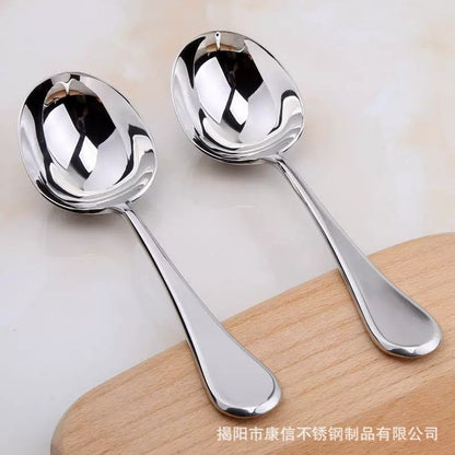 Restaurant Long Handle 304 Stainless Steel Serving Spoon Soup Spoon Dinnerware Salad Buffet Spoons