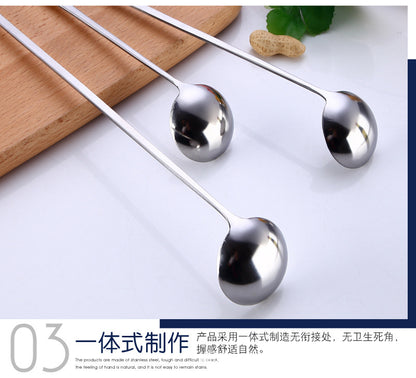 Stainless steel long handle stirring spoon ice spoon for soft drink or honey