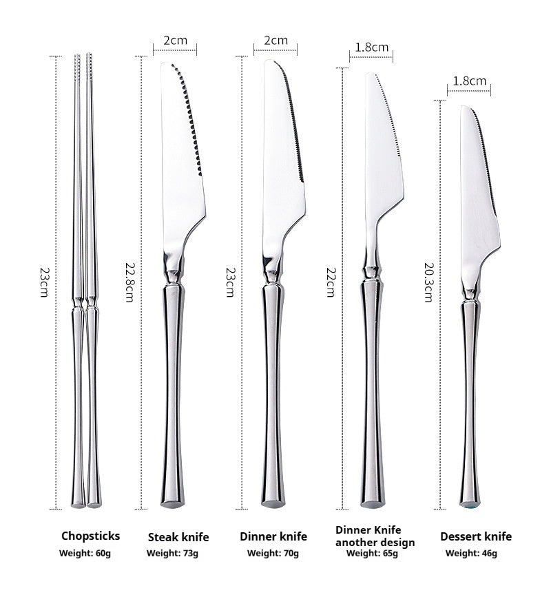 2024 New Products 304 SUS Wedding Spoons Fork Knife Mirror Luxury Flatware Set Silverware