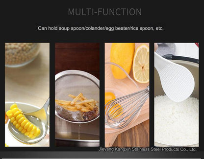 Spoon Rest Holder Stainless Steel Vertical Saving Soup Ladles Holders Restaurant Buffet Utensil Equipment