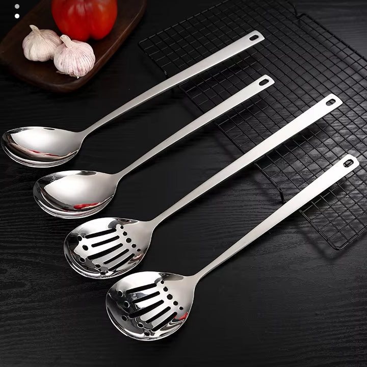 Wholesale factory direct sale Mirror Polish Cookware Stainless Steel Serving Spoon and Slotted Spoon